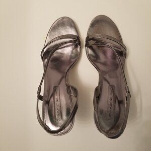 Bandolino Silver Strappy Heels Sandals  size 10